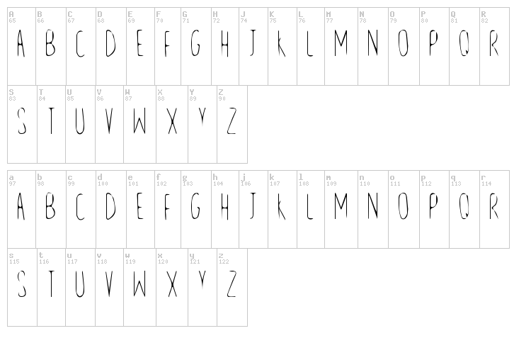 Line and Sand font map